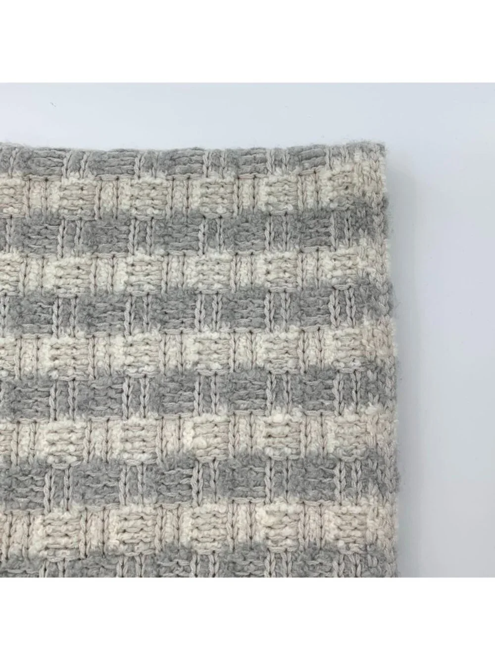 Chanel Beige & Grey Cashmere Knit Scarf